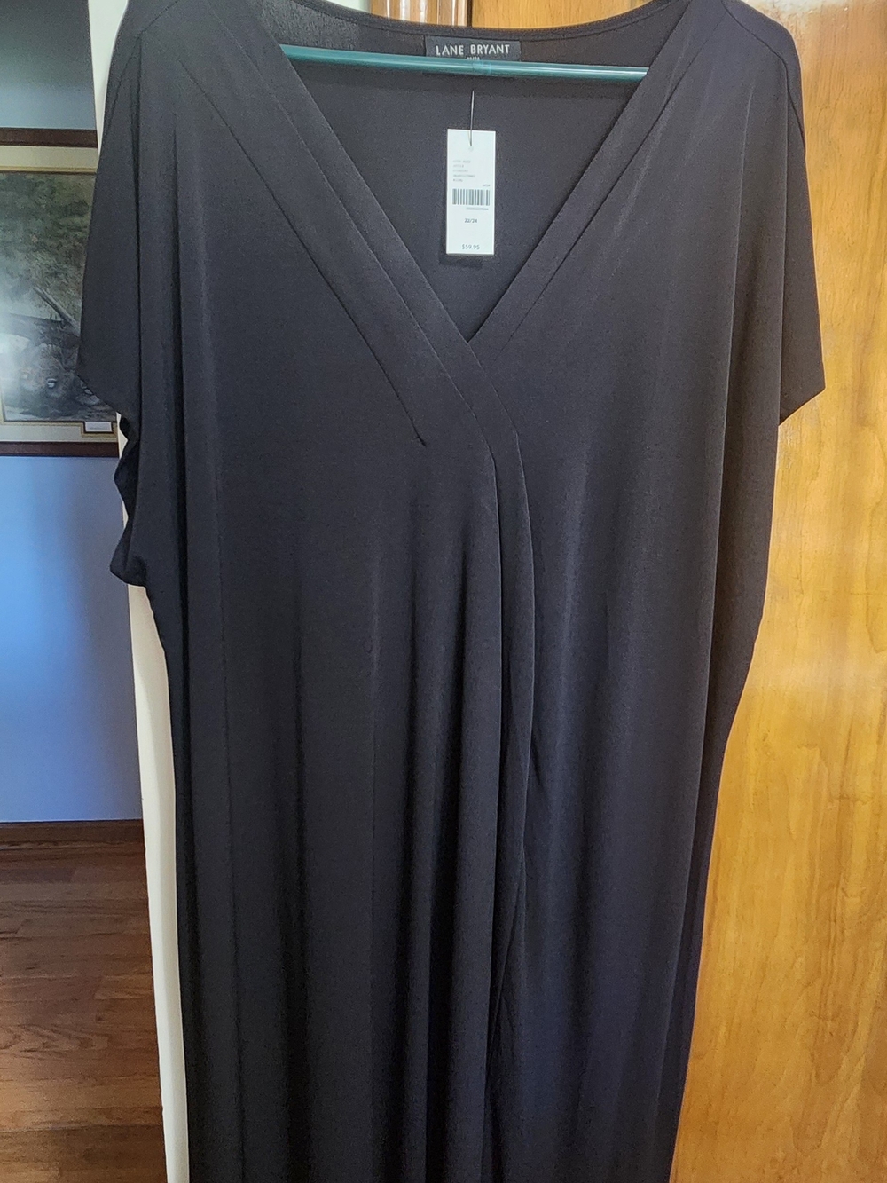 Lane Bryant Black Wrap-Front Maxi Dress
